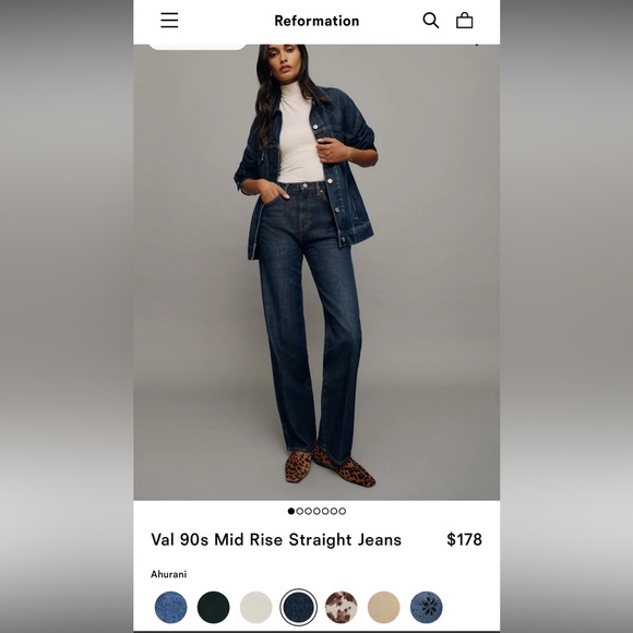 Reformation Val 90s Mid Rise Straight Jeans - Picture 2 of 6